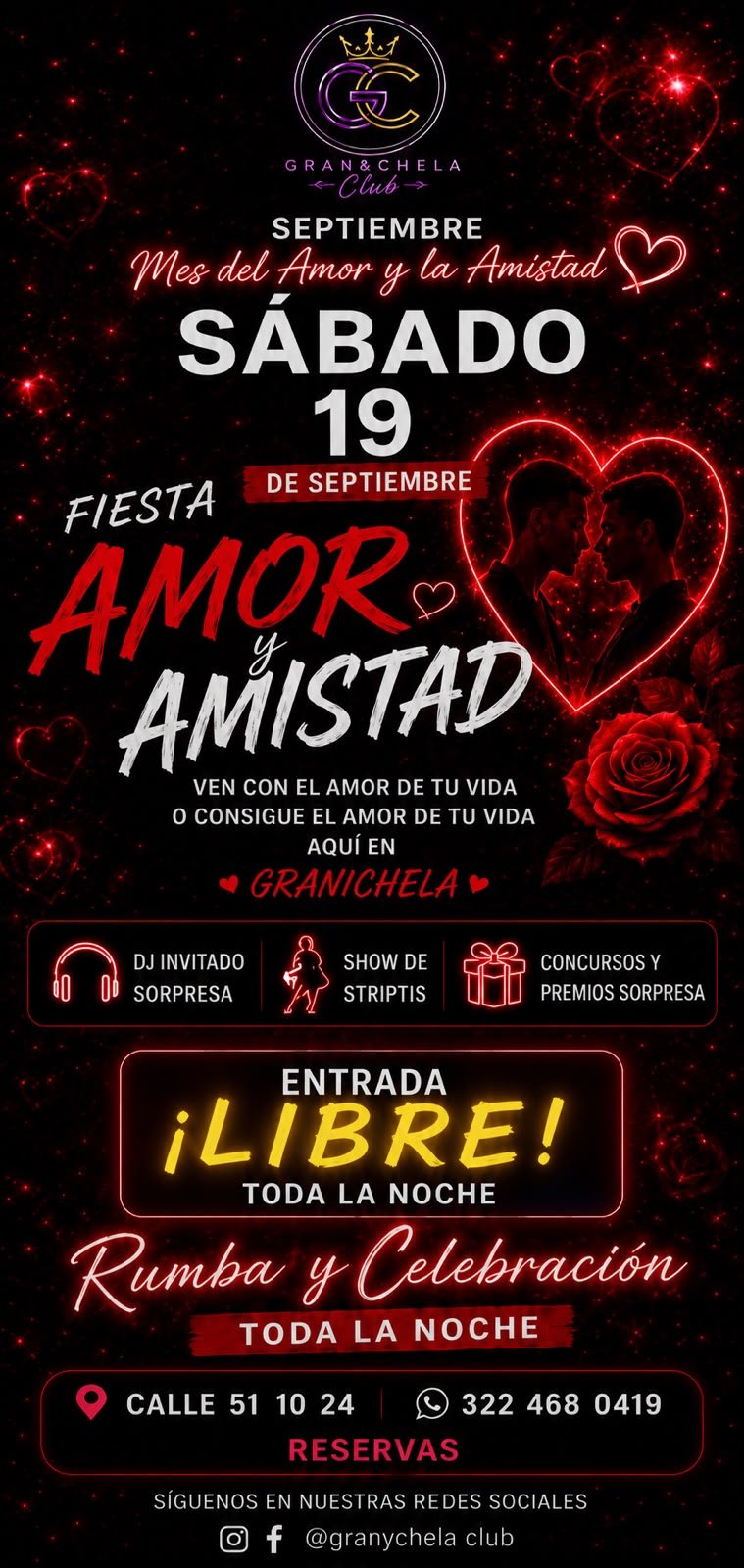 Fiesta Amor y Amistad en Gran&Chela Club
